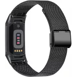 Milanaise-Armband aus Stahl in (Größe L) - Schwarz - Fitbit Charge 3 / 4