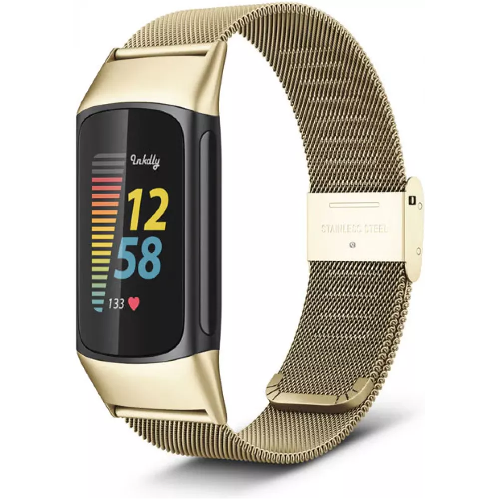 Bracelet milanais en acier (taille L) - Or - Fitbit Charge 5 / 6
