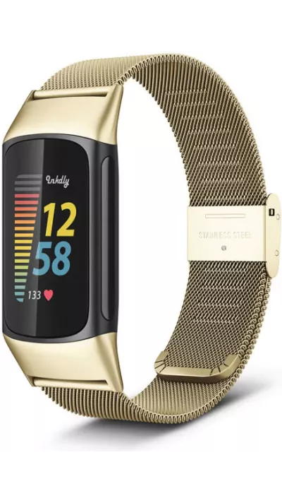 Bracelet milanais en acier (taille S) - Or - Fitbit Charge 5 / 6