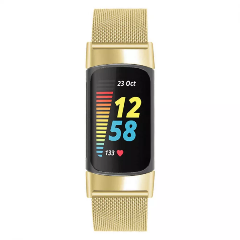 Bracelet milanais en acier (taille L) - Or - Fitbit Charge 5 / 6