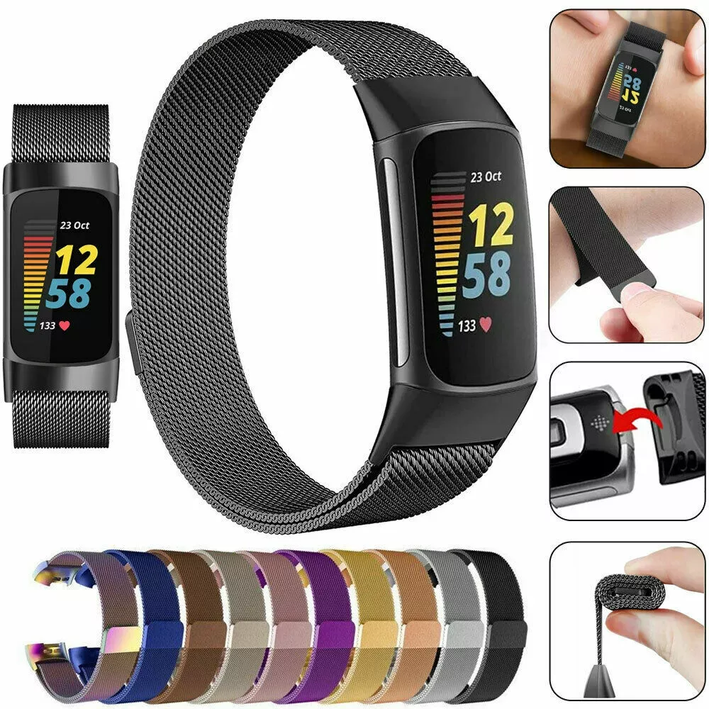 Bracelet milanais en acier (taille L) - Or - Fitbit Charge 5 / 6