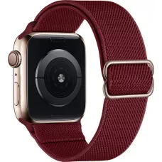Bracelet nylon élastique sport, réglable, souple, lavable - Bordeau - Apple Watch 38/40/41/42 mm