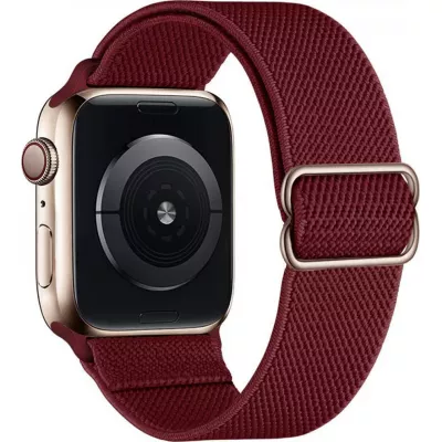 Bracelet nylon élastique sport, réglable, souple, lavable - Bordeau - Apple Watch 38/40/41/42 mm