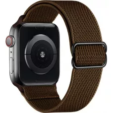 Bracelet nylon élastique sport, réglable, souple, lavable - Brun - Apple Watch 38/40/41/42 mm