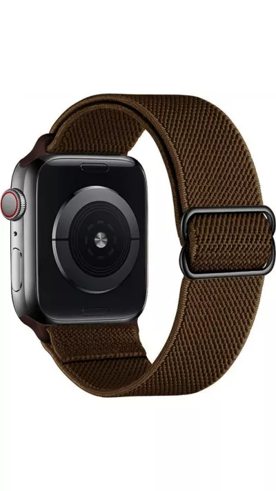 Bracelet nylon élastique sport, réglable, souple, lavable - Brun - Apple Watch 38/40/41/42 mm