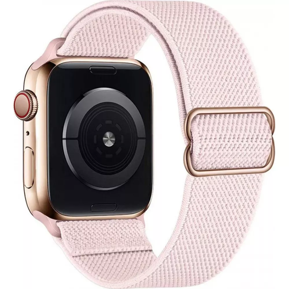 Bracelet nylon élastique sport, réglable, souple, lavable - Rose clair - Apple Watch 44/45/46/49 mm