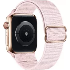 Bracelet nylon élastique sport, réglable, souple, lavable - Rose clair - Apple Watch 44/45/46/49 mm