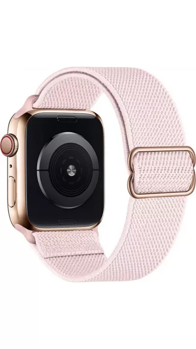 Bracelet nylon élastique sport, réglable, souple, lavable - Rose clair - Apple Watch 44/45/46/49 mm