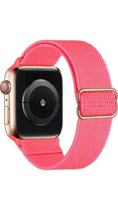 Bracelet nylon élastique sport, réglable, souple, lavable - Rose saumon - Apple Watch 38/40/41/42 mm