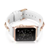 Bracelet punk en cuir véritable taille ajustable - Blanc - Apple Watch 38/40/41/42 mm
