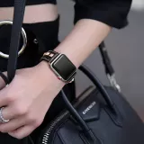 Bracelet punk en cuir véritable taille ajustable - Blanc - Apple Watch 38/40/41/42 mm