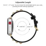 Bracelet punk en cuir véritable taille ajustable - Blanc - Apple Watch 38/40/41/42 mm
