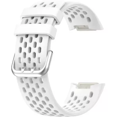 Bracelet silicone Fitbit Charge 5 / 6 SPORTY - Taille universelle - Blanc