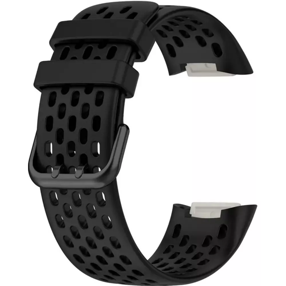Bracelet silicone Fitbit Charge 5 / 6 SPORTY - Taille universelle - Noir