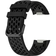 Bracelet silicone Fitbit Charge 5 / 6 SPORTY - Taille universelle - Noir