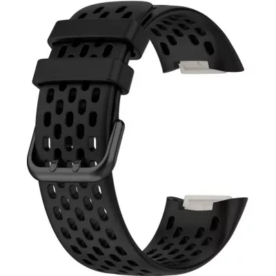 Bracelet silicone Fitbit Charge 5 / 6 SPORTY - Taille universelle - Noir