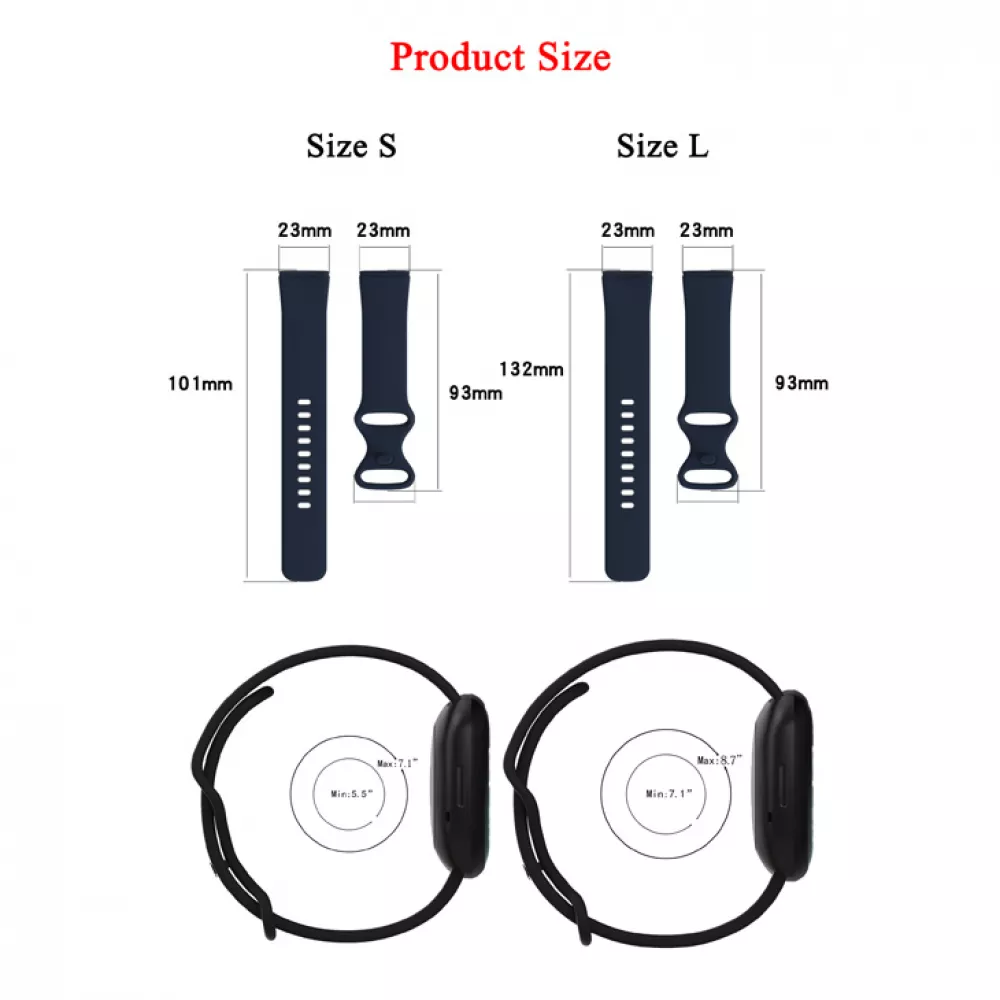Bracelet silicone Fitbit Charge 5 / 6 - Taille S - Bleu foncé - Fitbit Charge 5 / 6