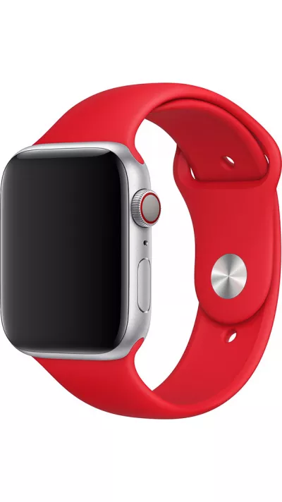 Bracelet sport en silicone rouge feu - Apple Watch 44/45/46/49 mm