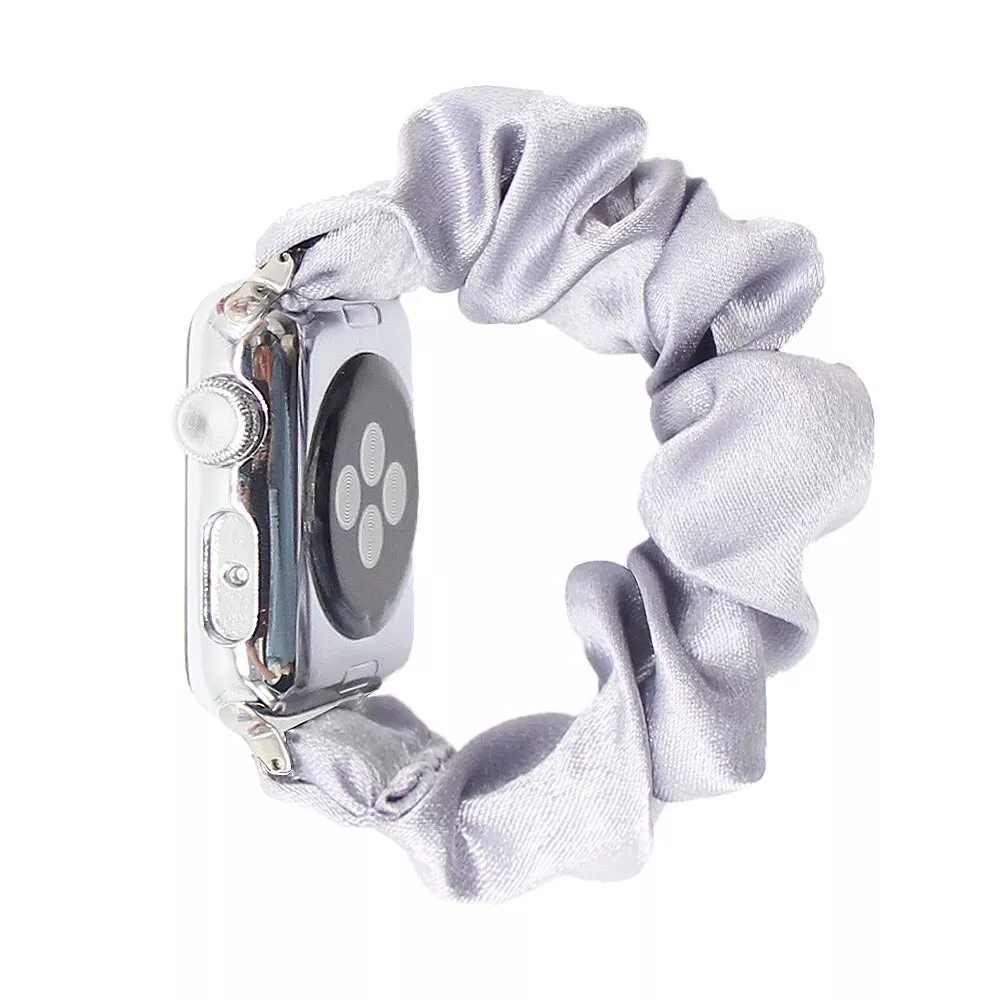 Bracelet tissu chouchous argent - Apple Watch 38/40/41/42 mm