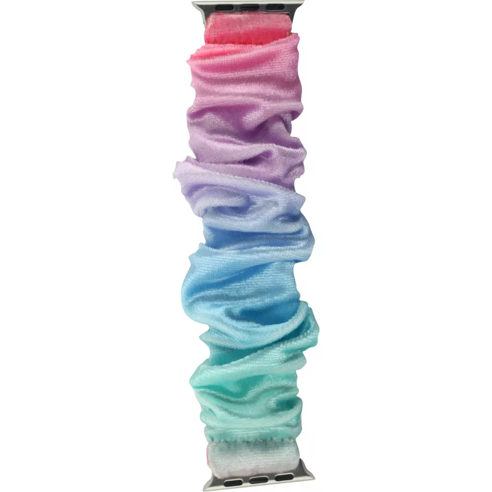 Bracelet tissu chouchous dégradé rose bleu - Apple Watch 38/40/41/42 mm