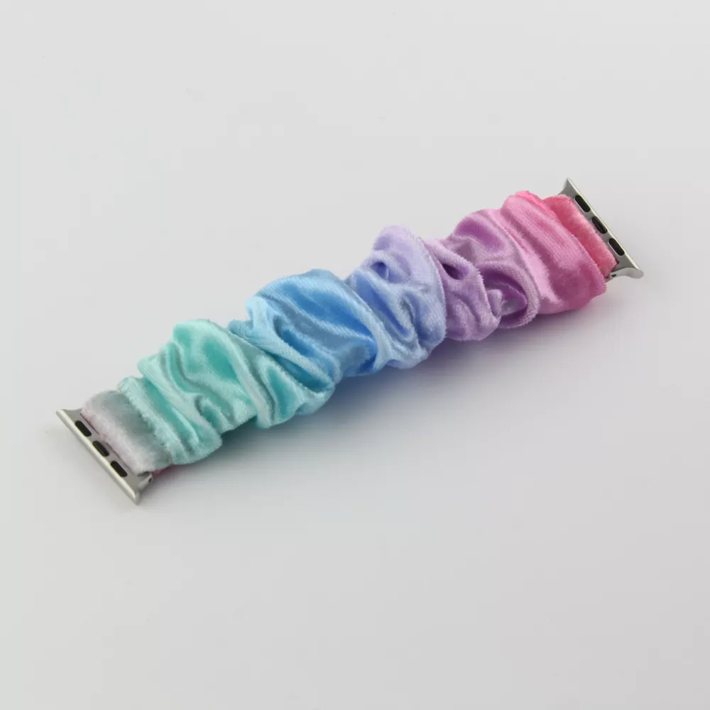 Bracelet tissu chouchous dégradé rose bleu - Apple Watch 38/40/41/42 mm