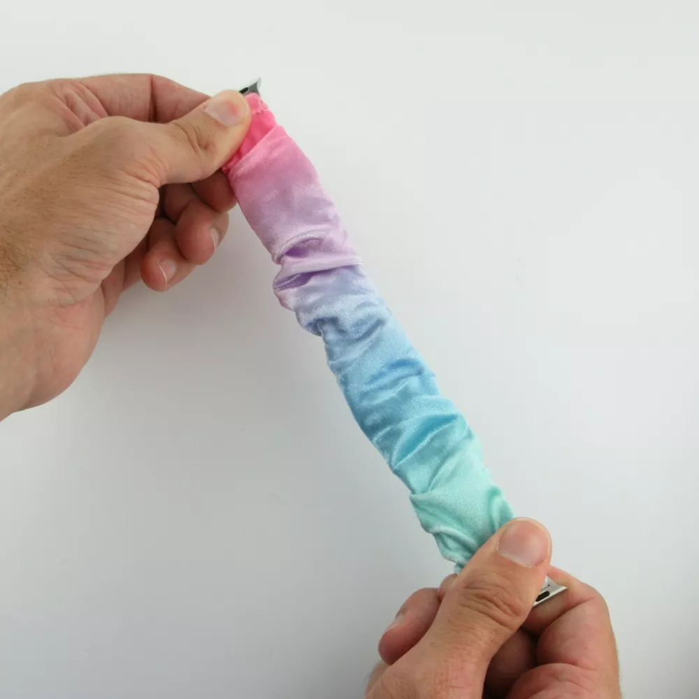 Bracelet tissu chouchous dégradé rose bleu - Apple Watch 38/40/41/42 mm