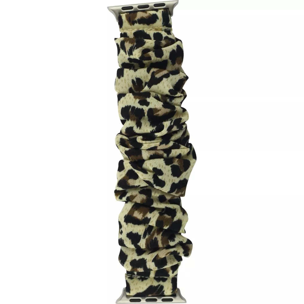 Bracelet tissu chouchous léopard - Apple Watch 44/45/46/49 mm
