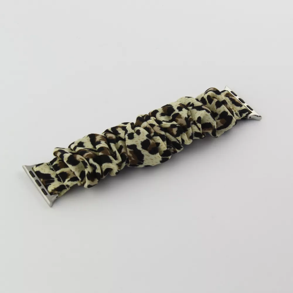 Bracelet tissu chouchous léopard - Apple Watch 44/45/46/49 mm