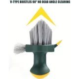 Brosse de nettoyage fen&ecirc;tres et sols 4 en 1 avec manche pratique pour cuisine/WC/salon - Vert