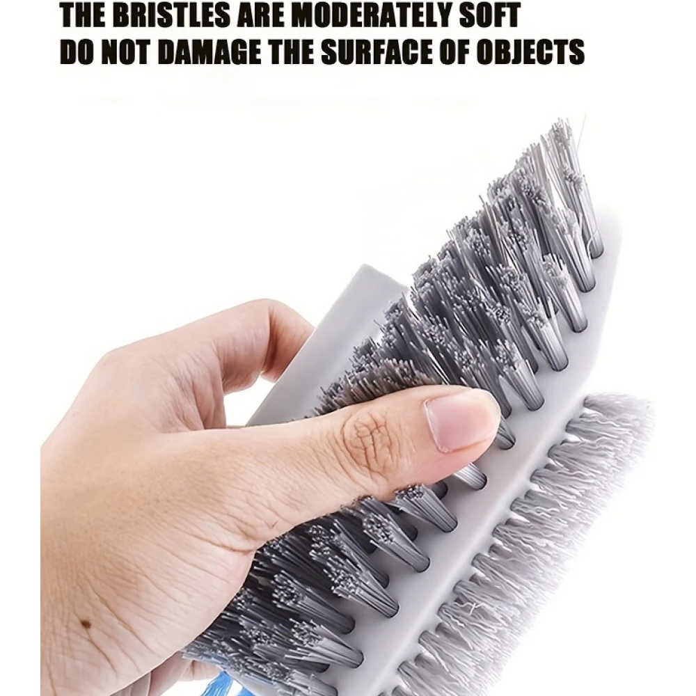 Brosse de nettoyage fen&ecirc;tres et sols 4 en 1 avec manche pratique pour cuisine/WC/salon - Vert