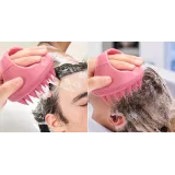 Silikonbürste Kopfhautmassage - Beige