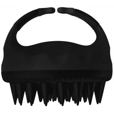 Brosse en silicone massage cuir chevelu - Noir