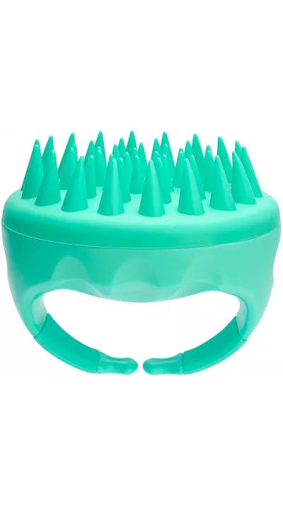 Brosse en silicone massage cuir chevelu - Vert menthe