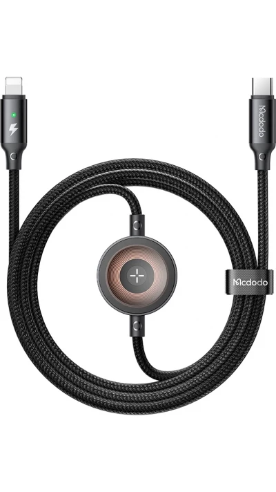 Câble (1.5 m) 2 en 1 USB-C vers Apple Watch et Lightning (60W) - Mcdodo - iPhone & Apple Watch