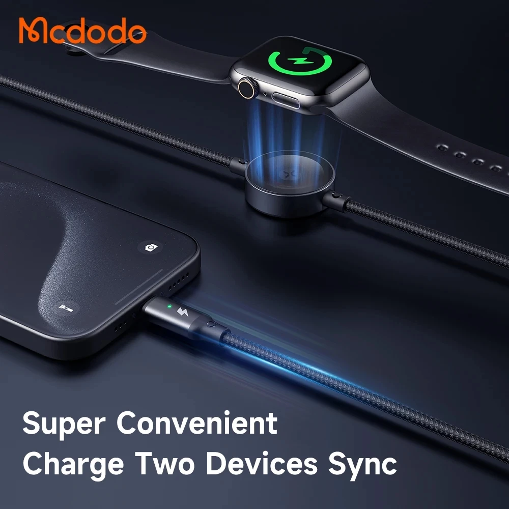 Câble (1.5 m) 2 en 1 USB-C vers Apple Watch et Lightning (60W) - Mcdodo - iPhone & Apple Watch
