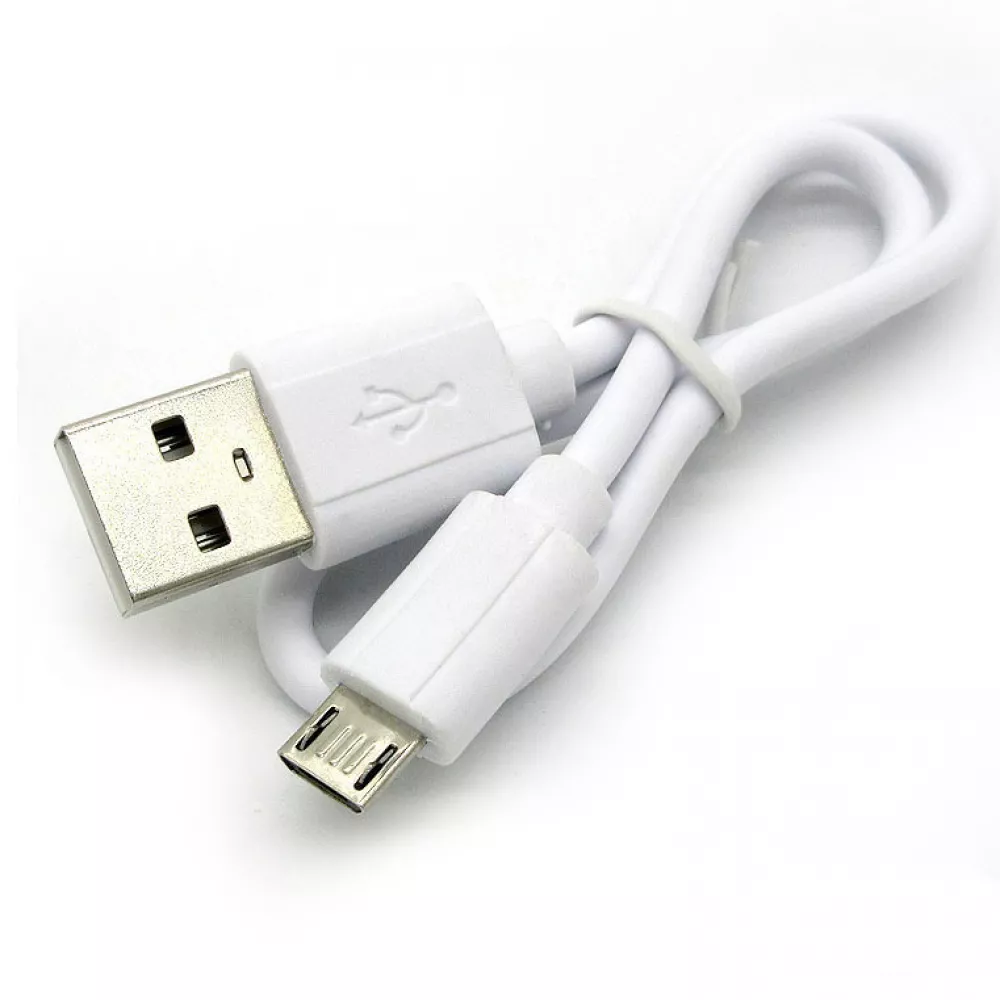Câble chargeur (30cm) USB-A vers Micro USB - Blanc