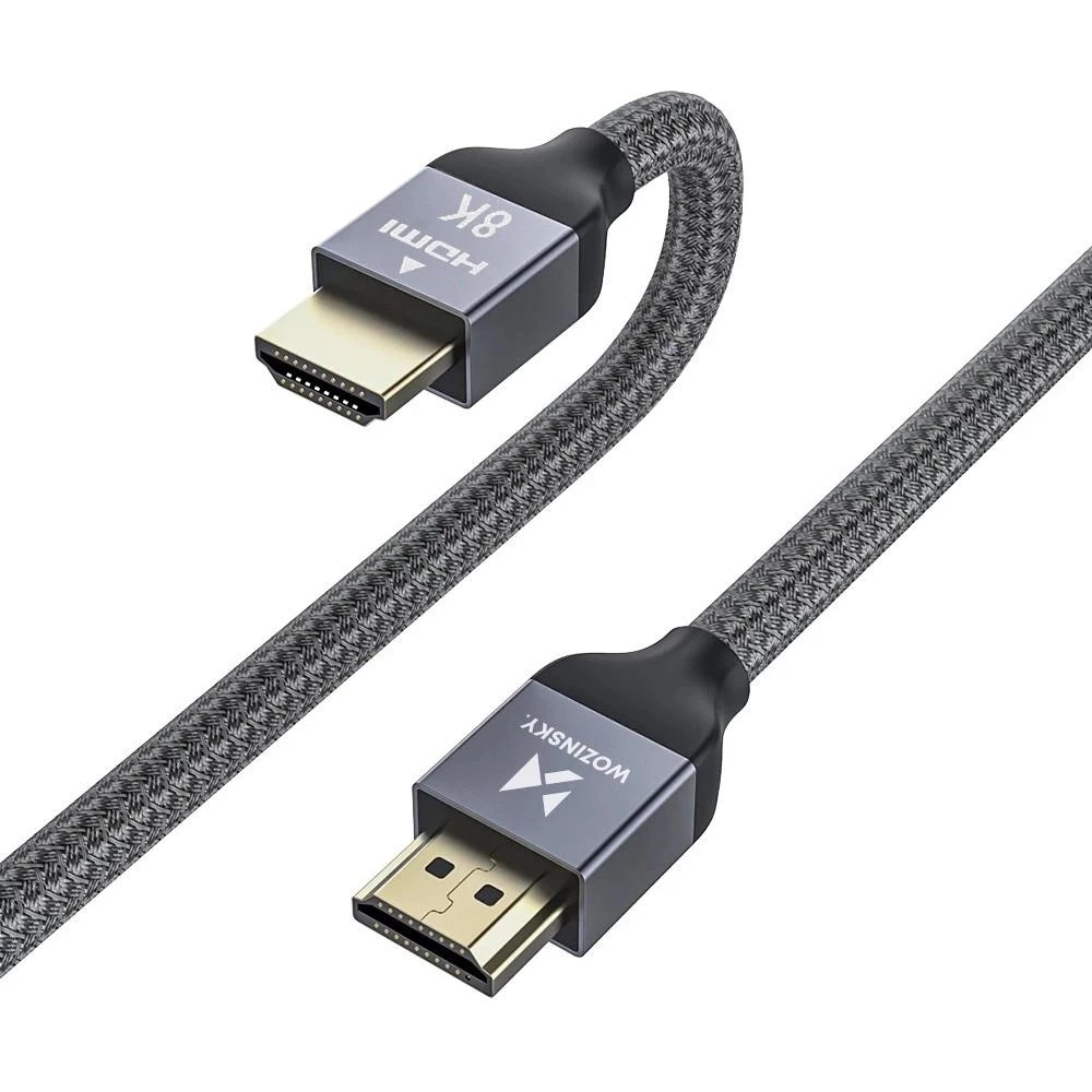 Wozinsky HDMI 2.1 Kabel 8K 60 Hz 48 Gbps / 4K 120 Hz / 2K 144 Hz (1 m) - Silber