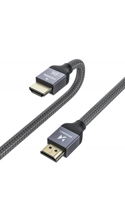 C&acirc;ble HDMI 2.1 8K 60 Hz 48 Gbps / 4K 120 Hz / 2K 144 Hz (3 m) Wozinsky - Argent
