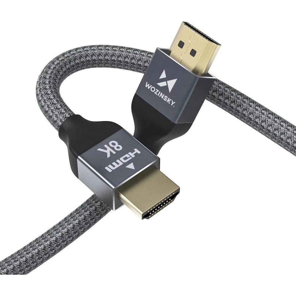 C&acirc;ble HDMI 2.1 8K 60 Hz 48 Gbps / 4K 120 Hz / 2K 144 Hz (3 m) Wozinsky - Argent