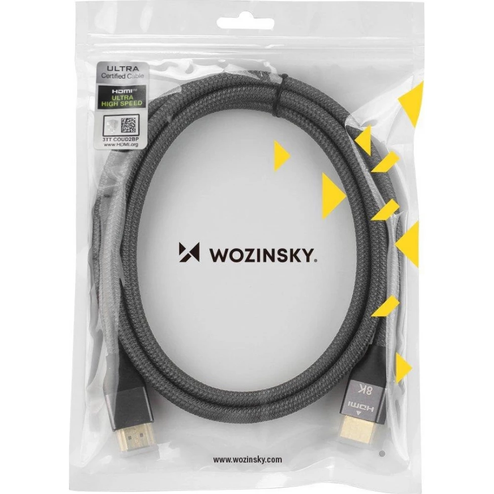 C&acirc;ble HDMI 2.1 8K 60 Hz 48 Gbps / 4K 120 Hz / 2K 144 Hz (3 m) Wozinsky - Argent