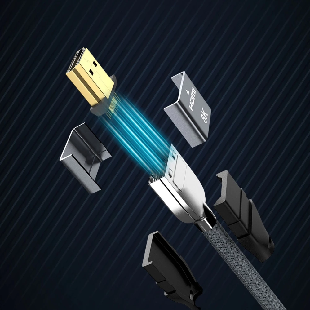 C&acirc;ble HDMI 2.1 8K 60 Hz 48 Gbps / 4K 120 Hz / 2K 144 Hz (3 m) Wozinsky - Argent