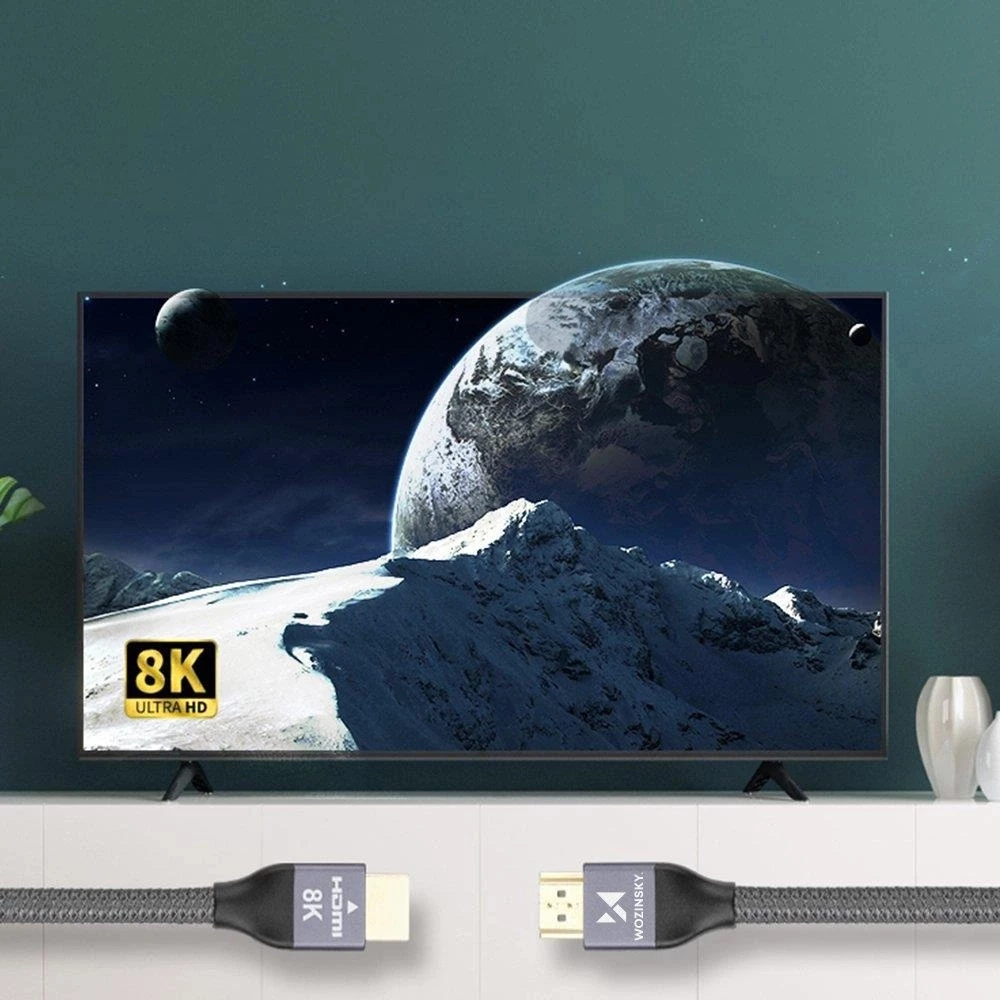 C&acirc;ble HDMI 2.1 8K 60 Hz 48 Gbps / 4K 120 Hz / 2K 144 Hz (3 m) Wozinsky - Argent