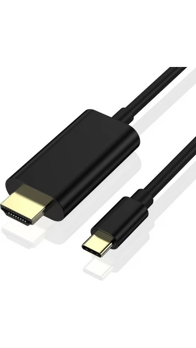 C&acirc;ble USB-C vers HDMI 4K (1.8 m) compatible Thunderbolt 3 (MacBook, iPad Pro) - Noir
