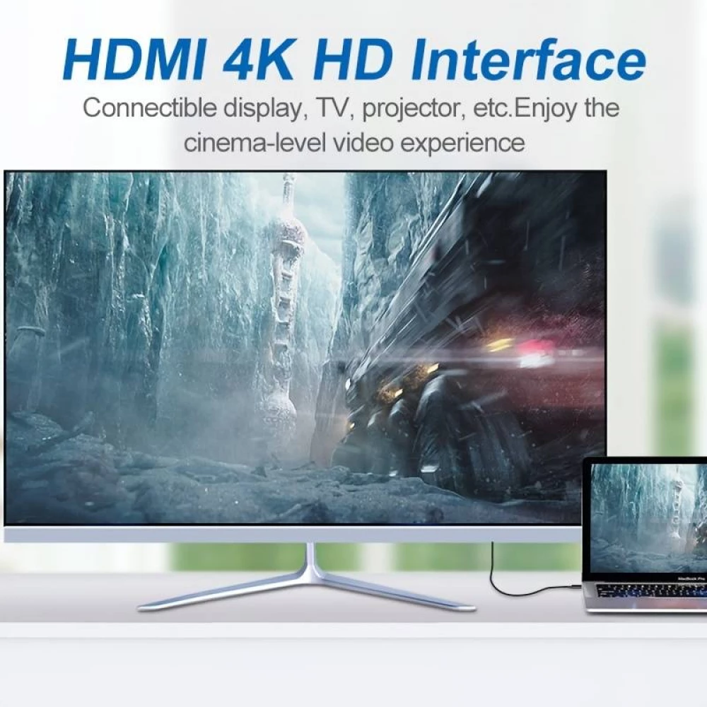 Câble USB-C vers HDMI 4K (1.8 m) compatible Thunderbolt 3 (MacBook, iPad Pro) - Noir