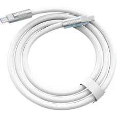 Câble USB-C vers USB-C (2m) robuste et coloré avec tête designen aluminium - Blanc
