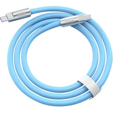 Câble USB-C vers USB-C (2m) robuste et coloré avec tête designen aluminium - Bleu