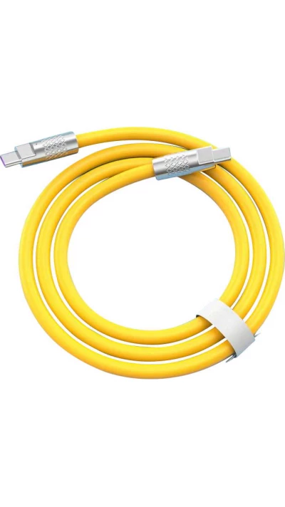 C&acirc;ble USB-C vers USB-C (2m) robuste et color&eacute; avec t&ecirc;te designen aluminium - Jaune