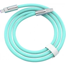 USB-C zu USB-C Ladekabel (2m) robust und bunt mit stylischem Kopf aus Aluminium - Mintgrün