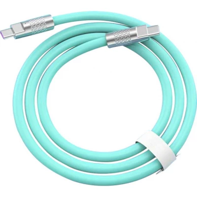 C&acirc;ble USB-C vers USB-C (2m) robuste et color&eacute; avec t&ecirc;te designen aluminium - Vert menthe