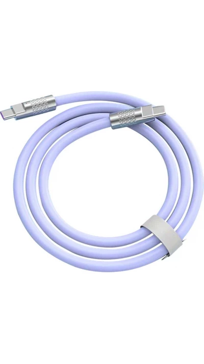 C&acirc;ble USB-C vers USB-C (2m) robuste et color&eacute; avec t&ecirc;te designen aluminium - Violet